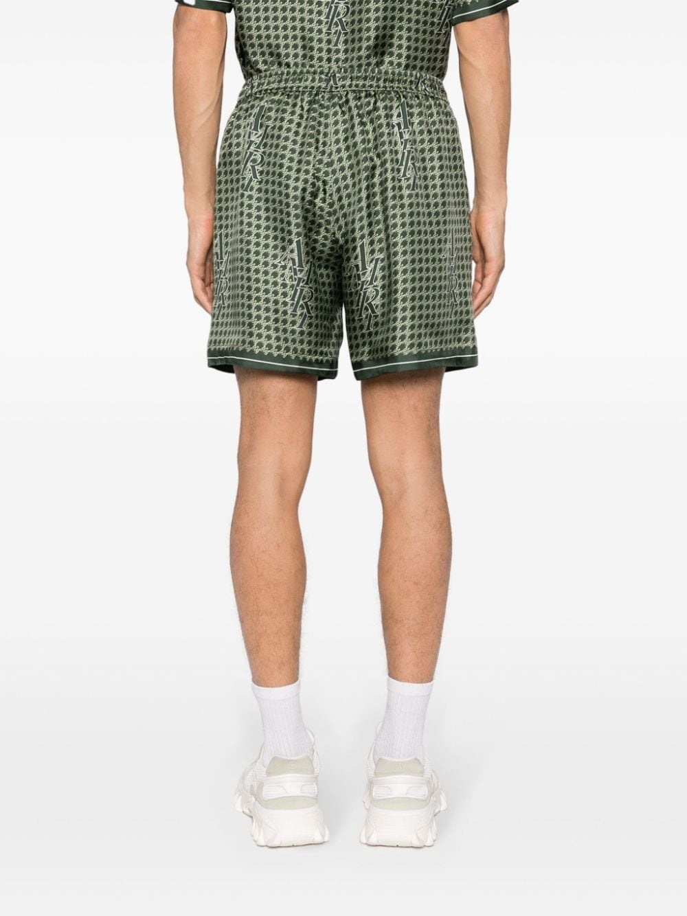 Staggered Houndstooth silk shorts - 4