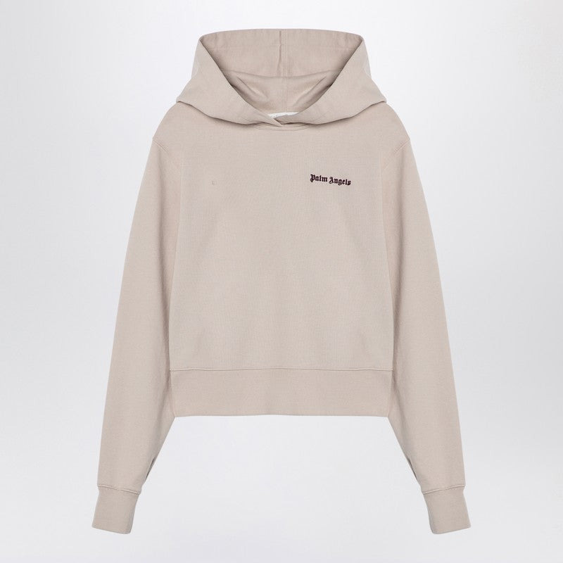 Palm Angels Logo Hoodie Light Beige Women - 1