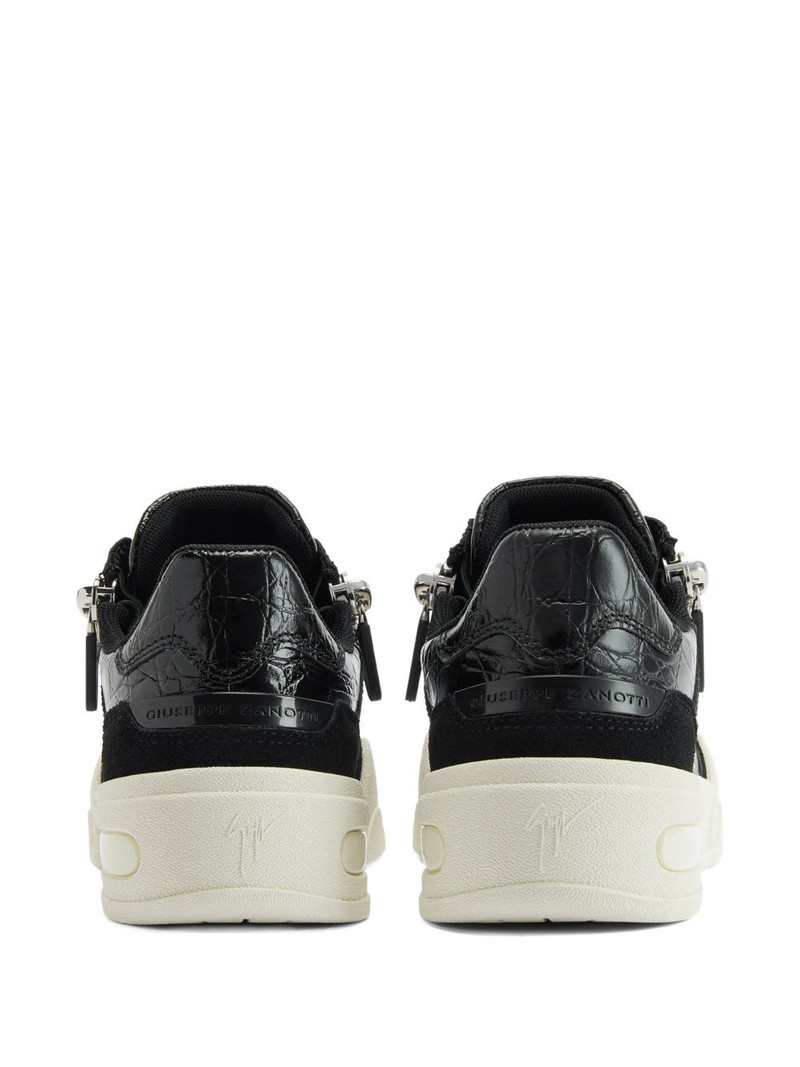 crocodile print zip trainers 3