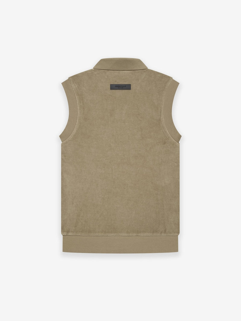 ESSENTIALS Womens Velour Sleeveless Polo outlook