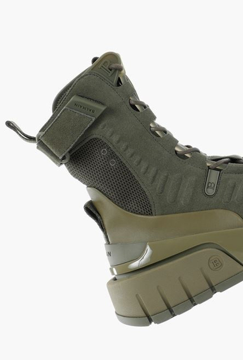 Khaki mesh and suede B-Army sneakers 7