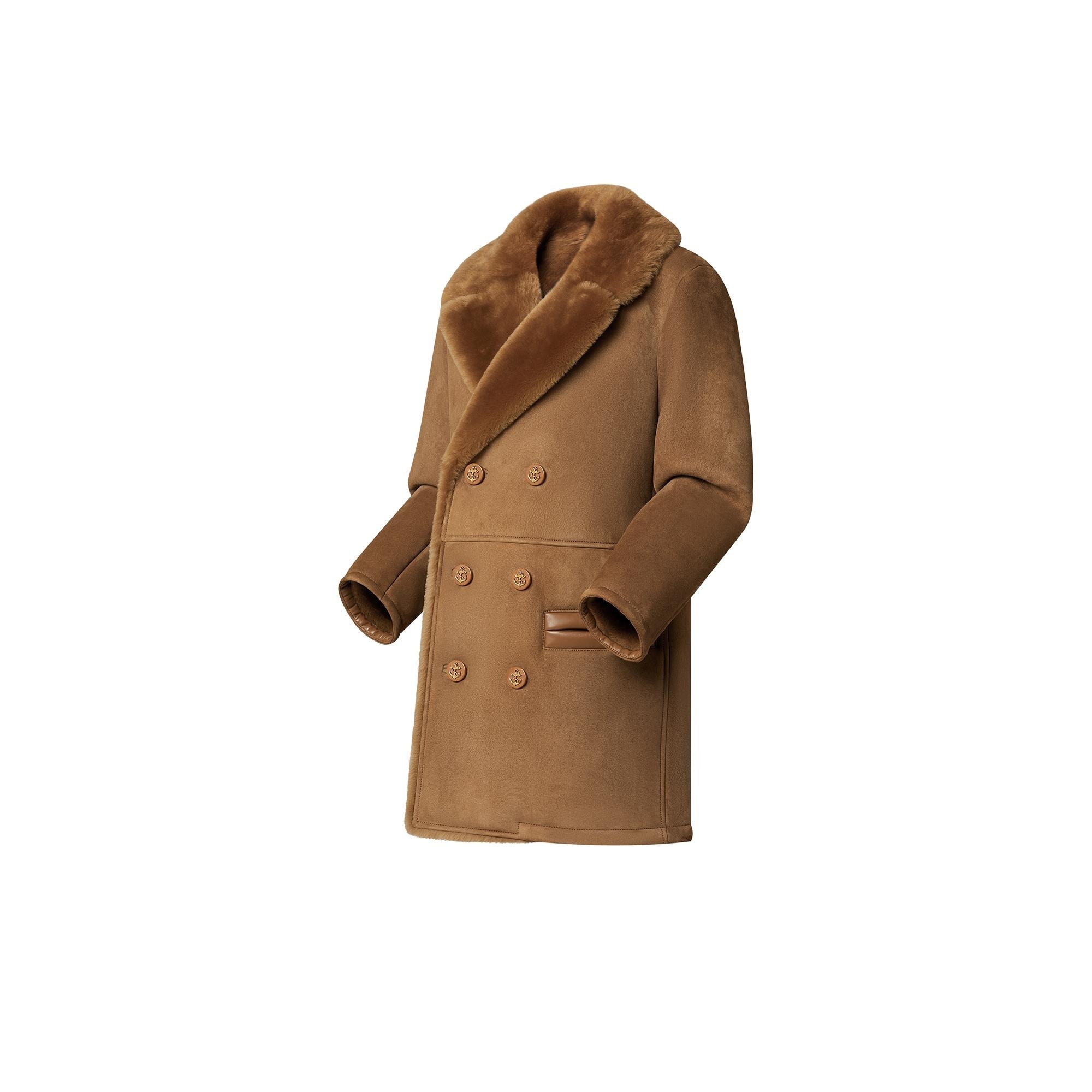 Merino Shearling Double-Breasted Coat - 3