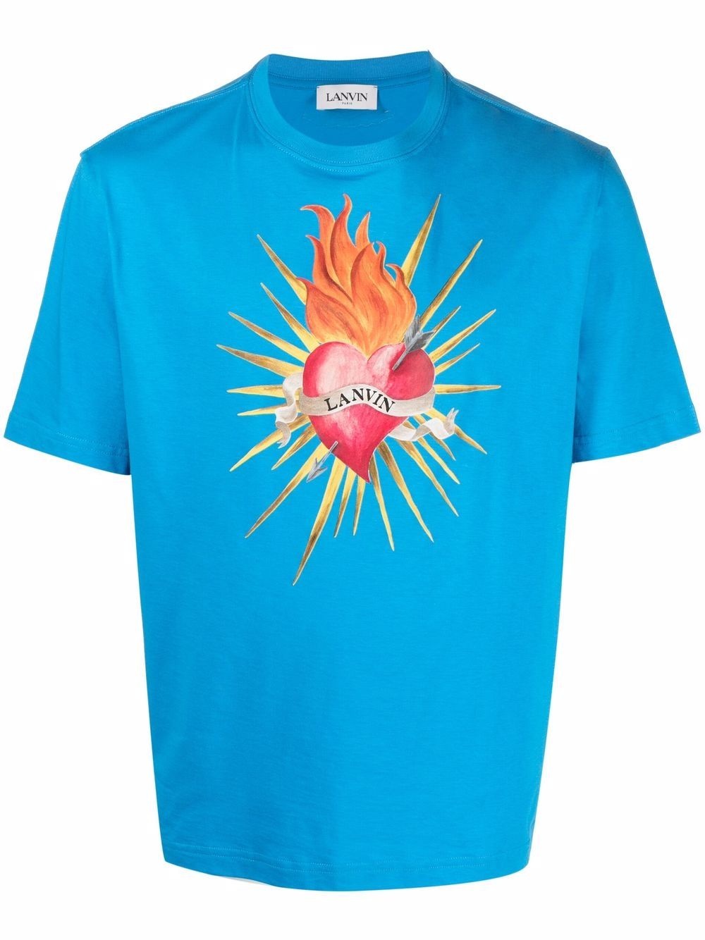 heart print T-shirt - 1