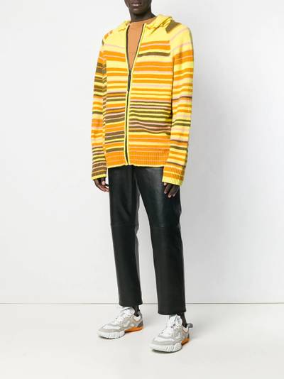 Acne Studios alternating stripe zip sweater outlook