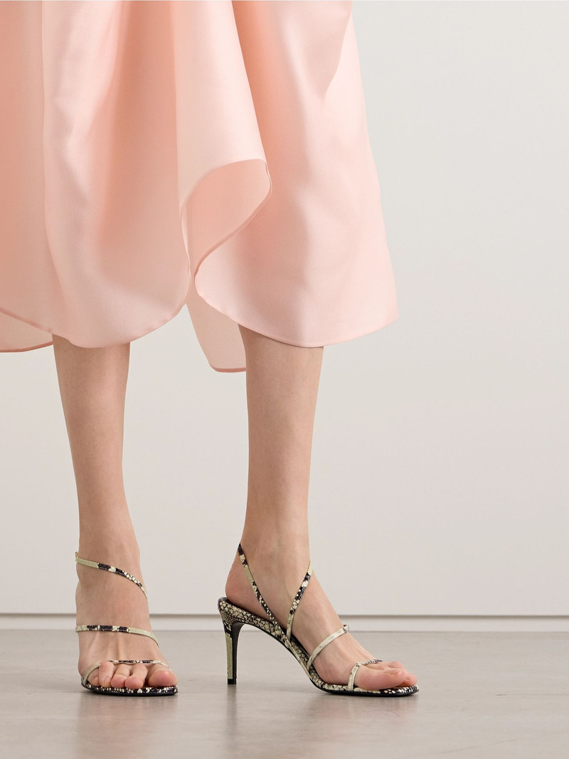 KHAITE Loop snake-effect leather sandals Snake print outlook