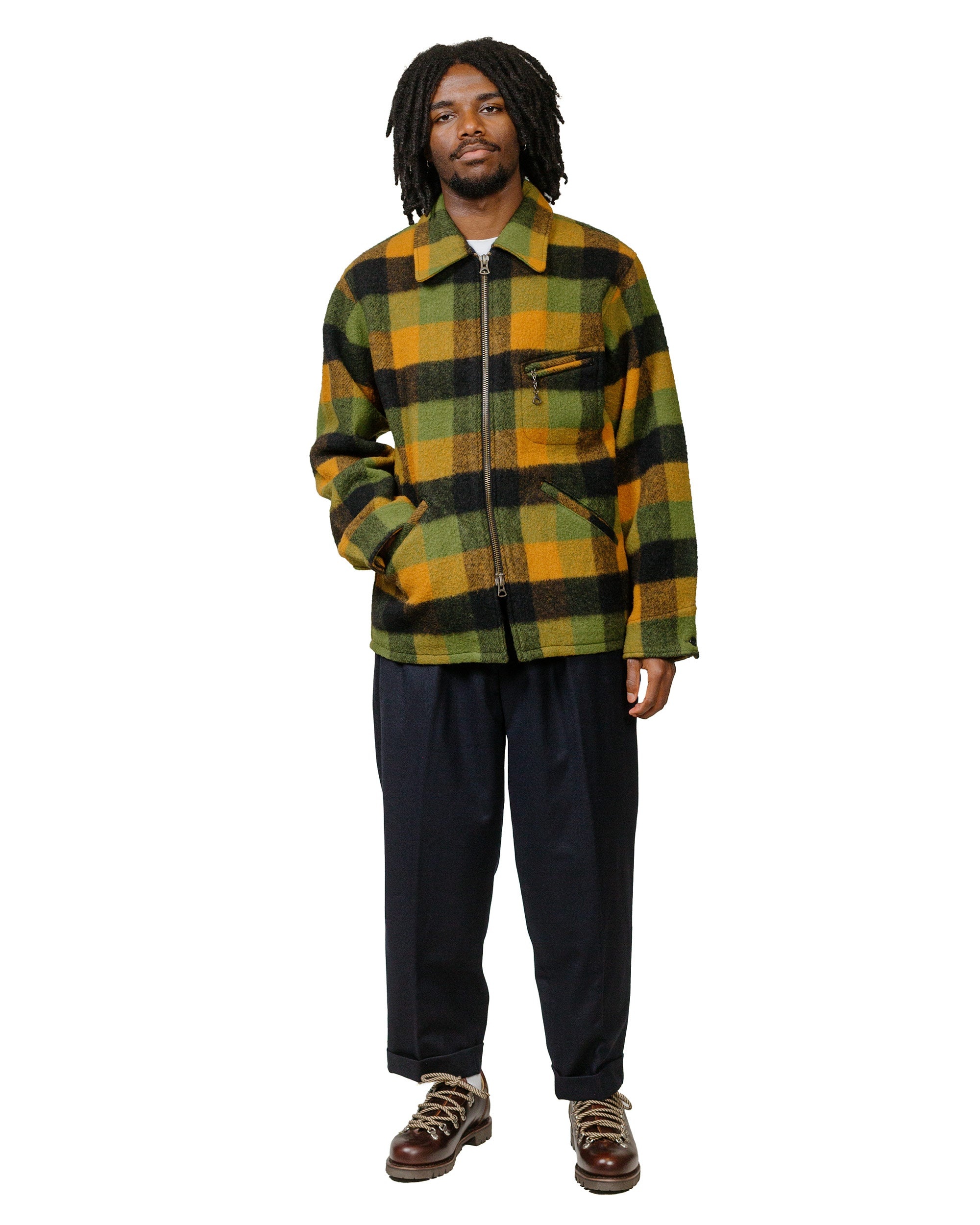2Pleats Flannel Navy - 4