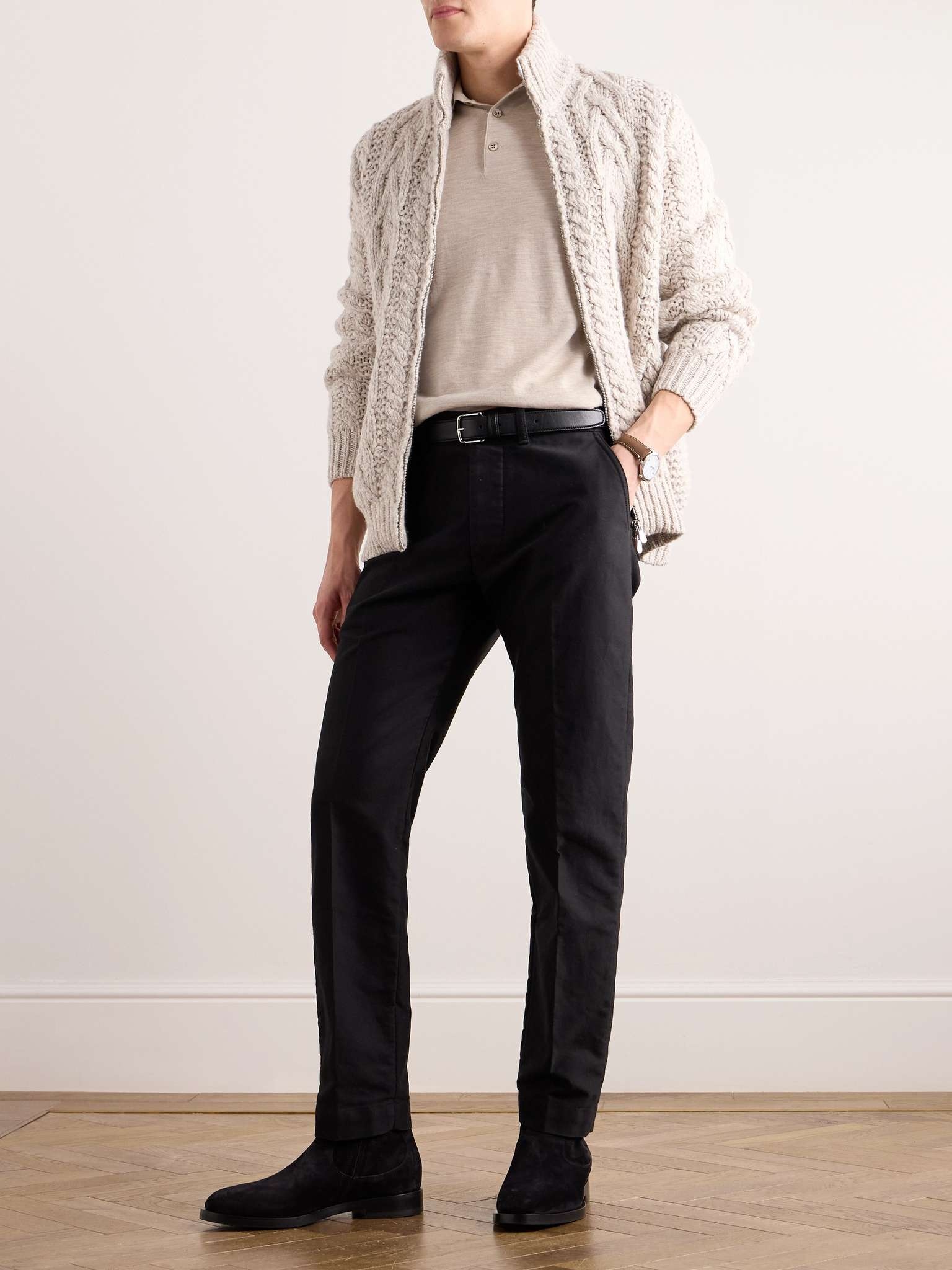 Virgin Wool and Cashmere-Blend Polo Shirt - 2