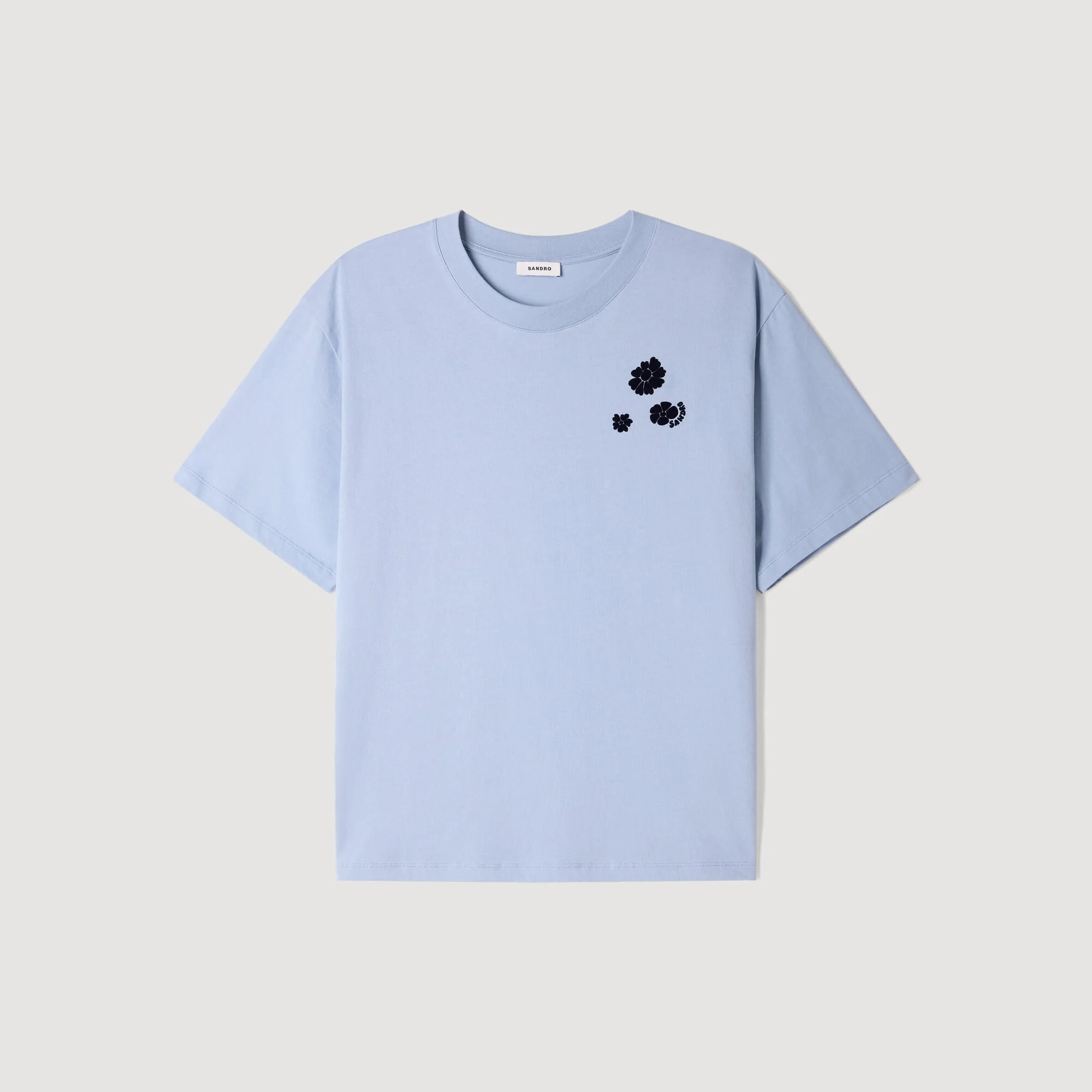 FLOWER PRINT COTTON T-SHIRT - 1
