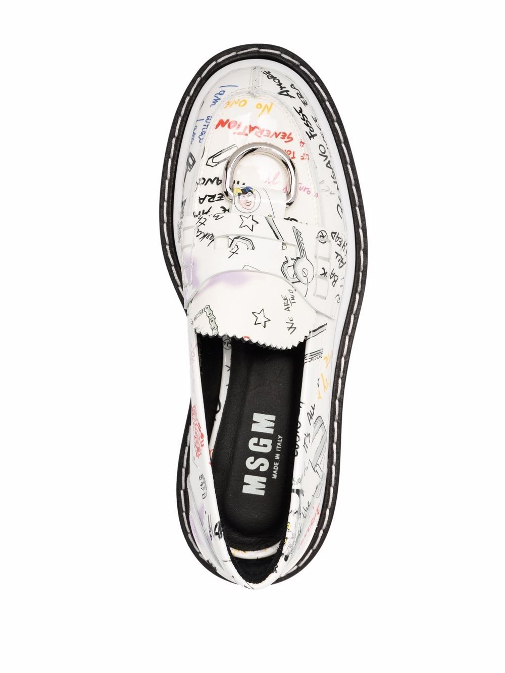 graphic-print platform loafers - 4