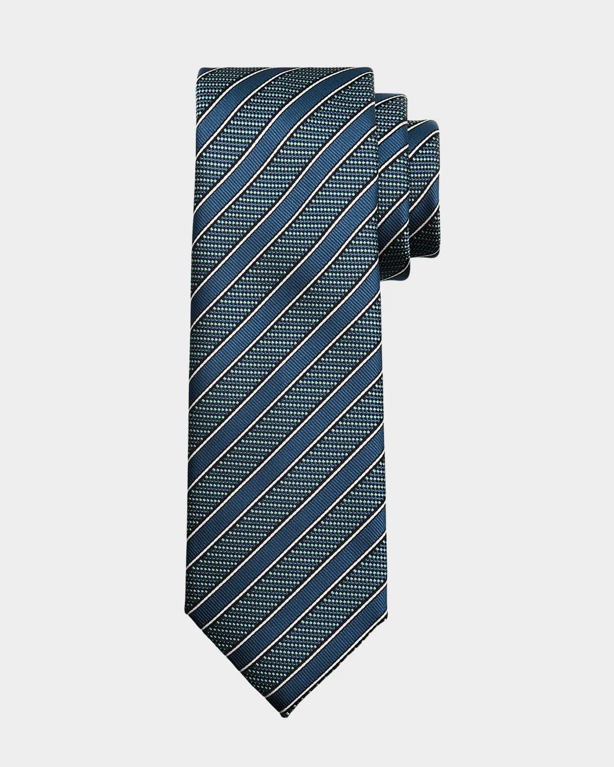 Men & apos;s Diagonal Stripe Jacquard Silk Tie - 1