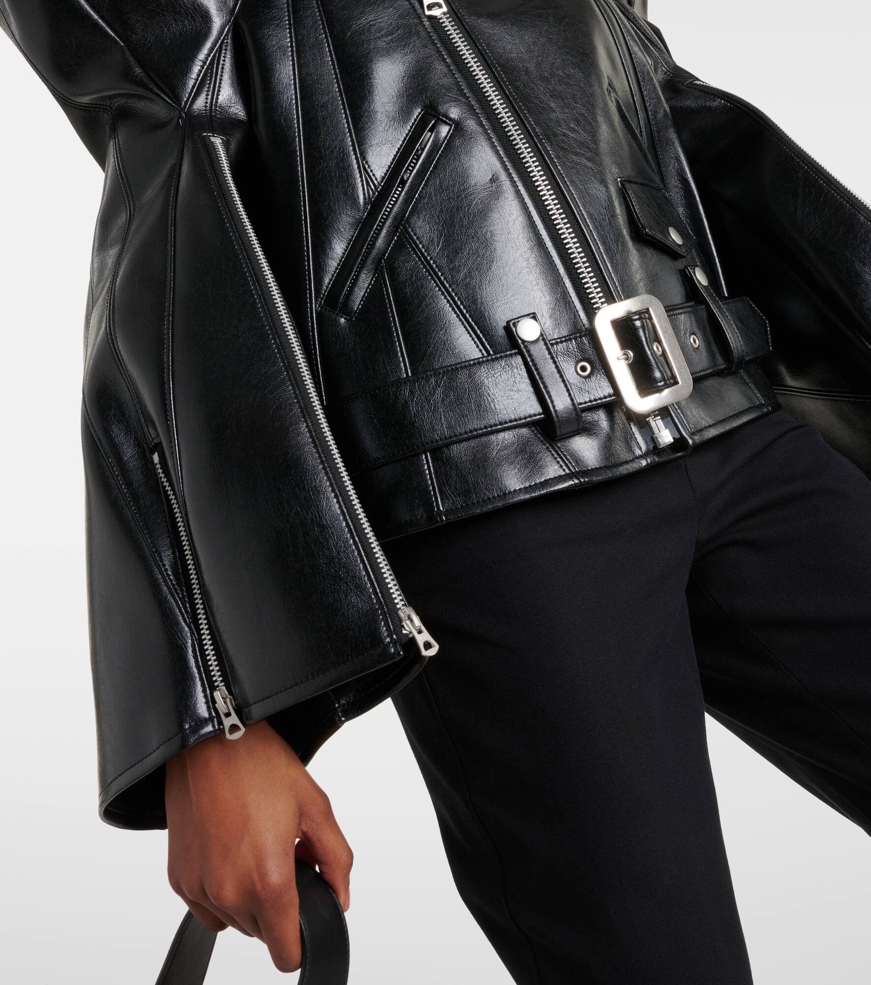 Faux leather biker jacket - 6