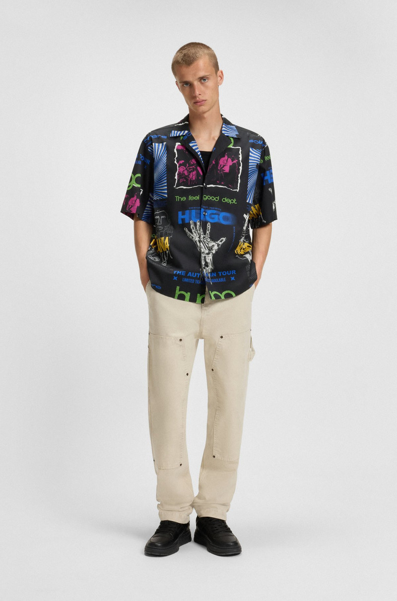 HUGO RELAXED-FIT SHIRT IN PRINTED COTTON POPLIN outlook