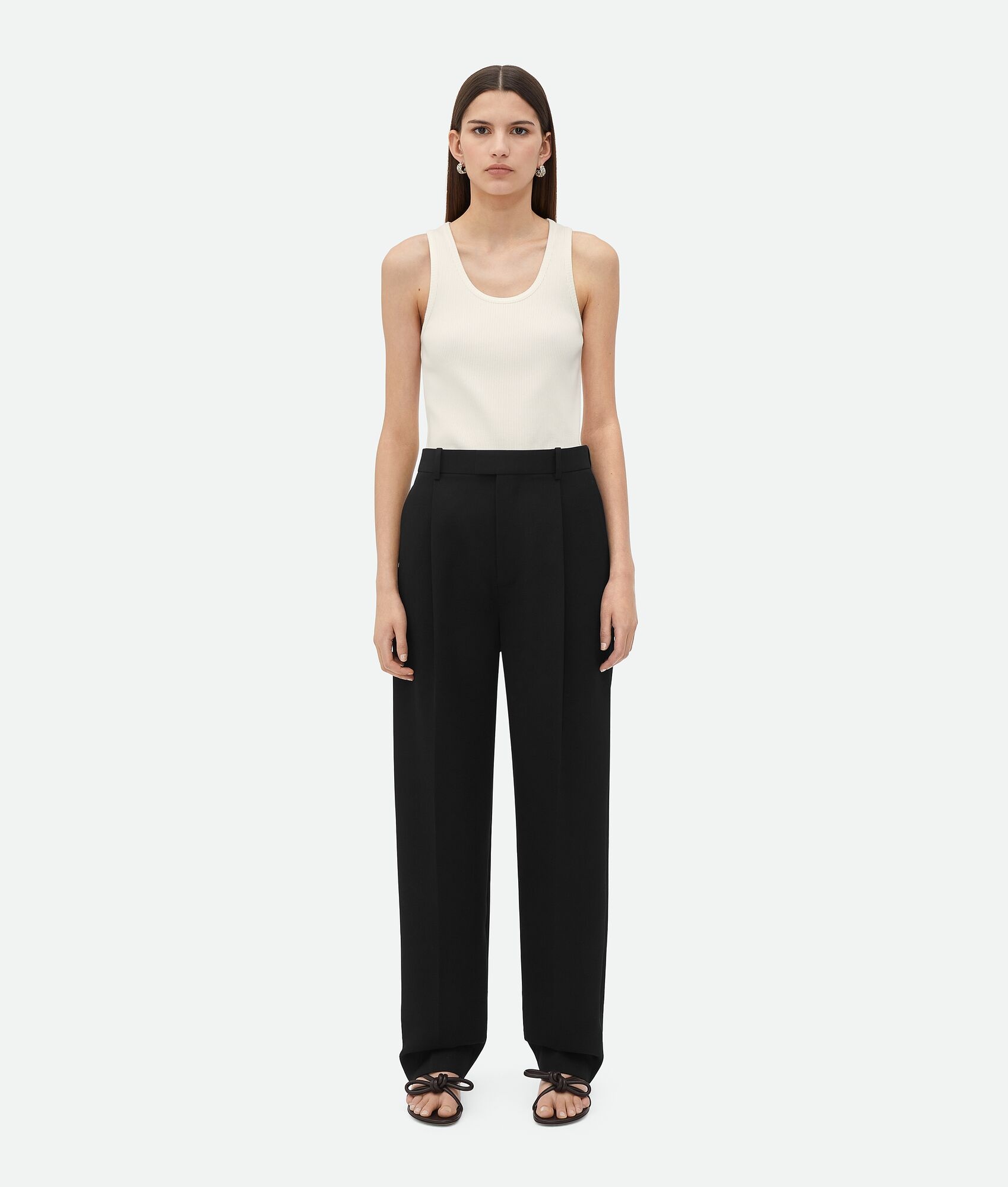 Wool Grain De Poudre Trousers - 1