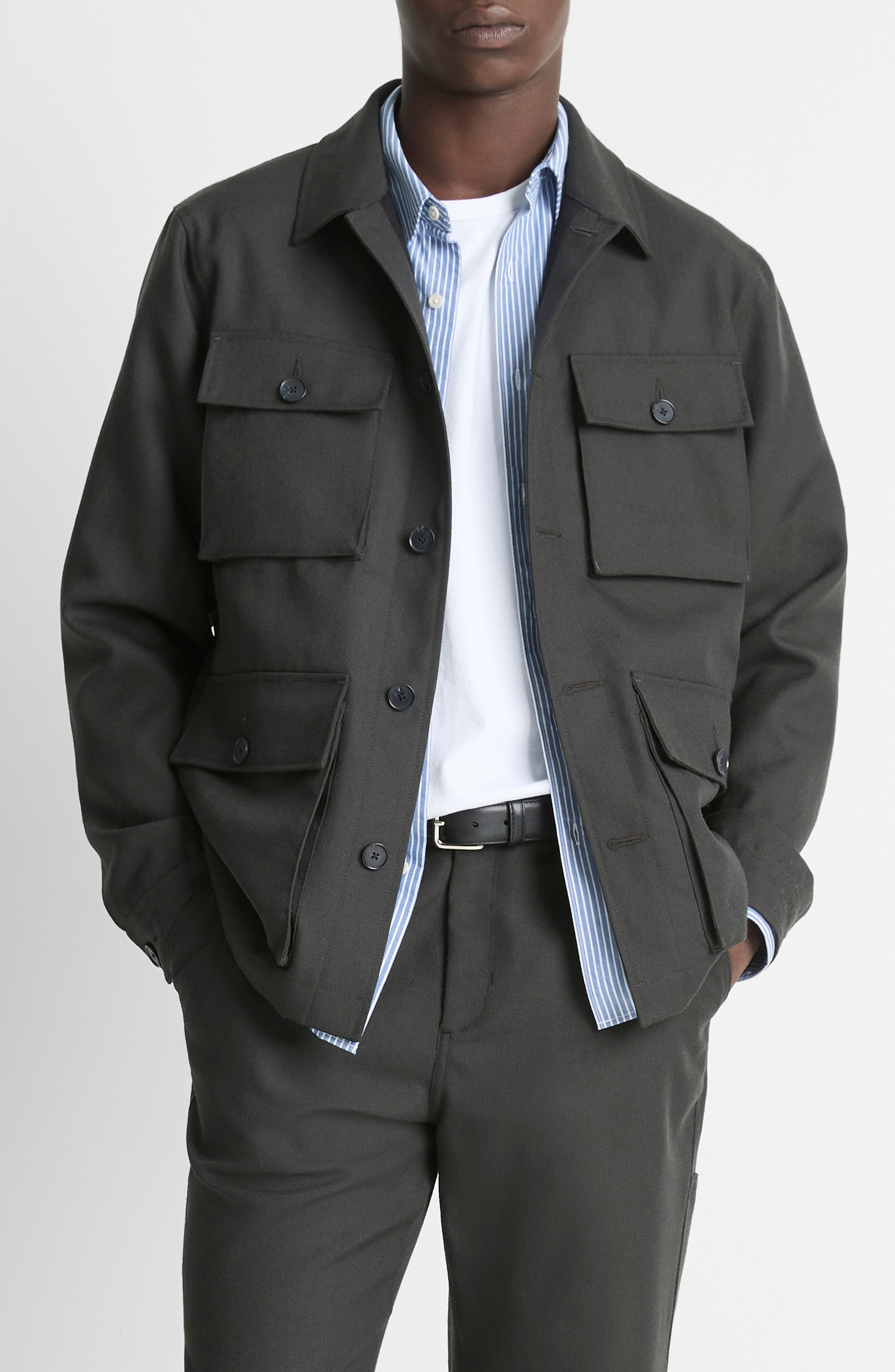 Vince Tropical Wool Field Jacket in Black at Nordstrom - 1