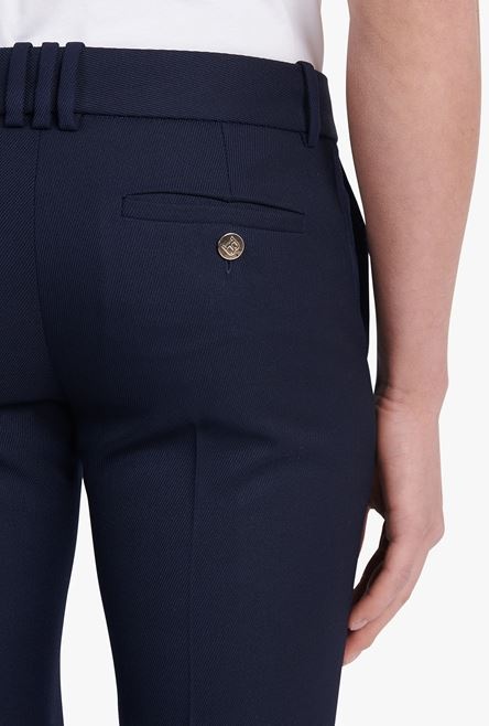 Navy blue wool fitted pants - 6