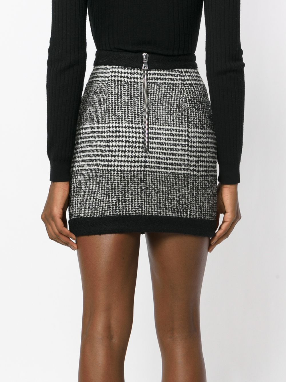 tweet buttoned mini skirt - 4