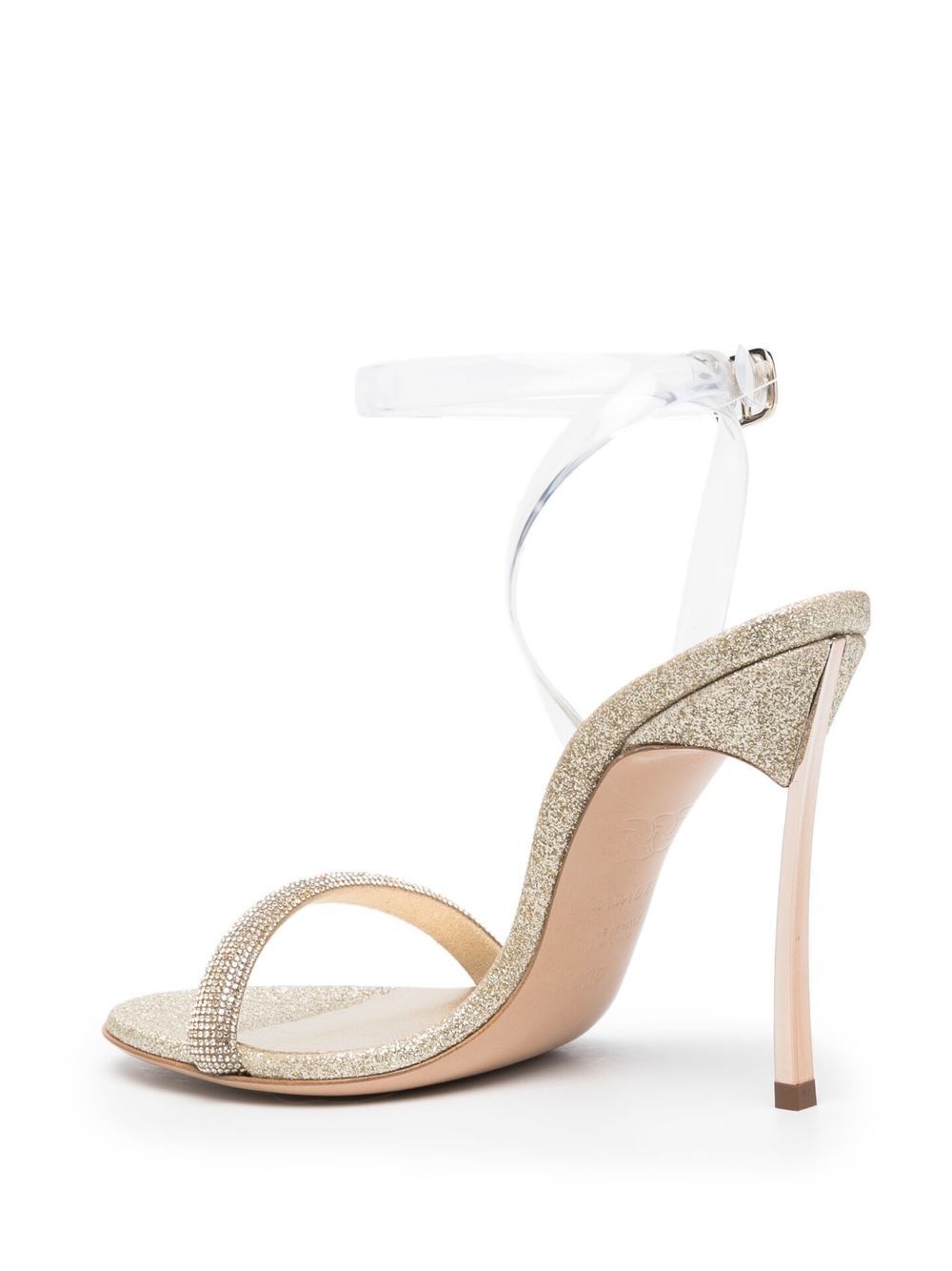 109mm glittered leather sandals - 3