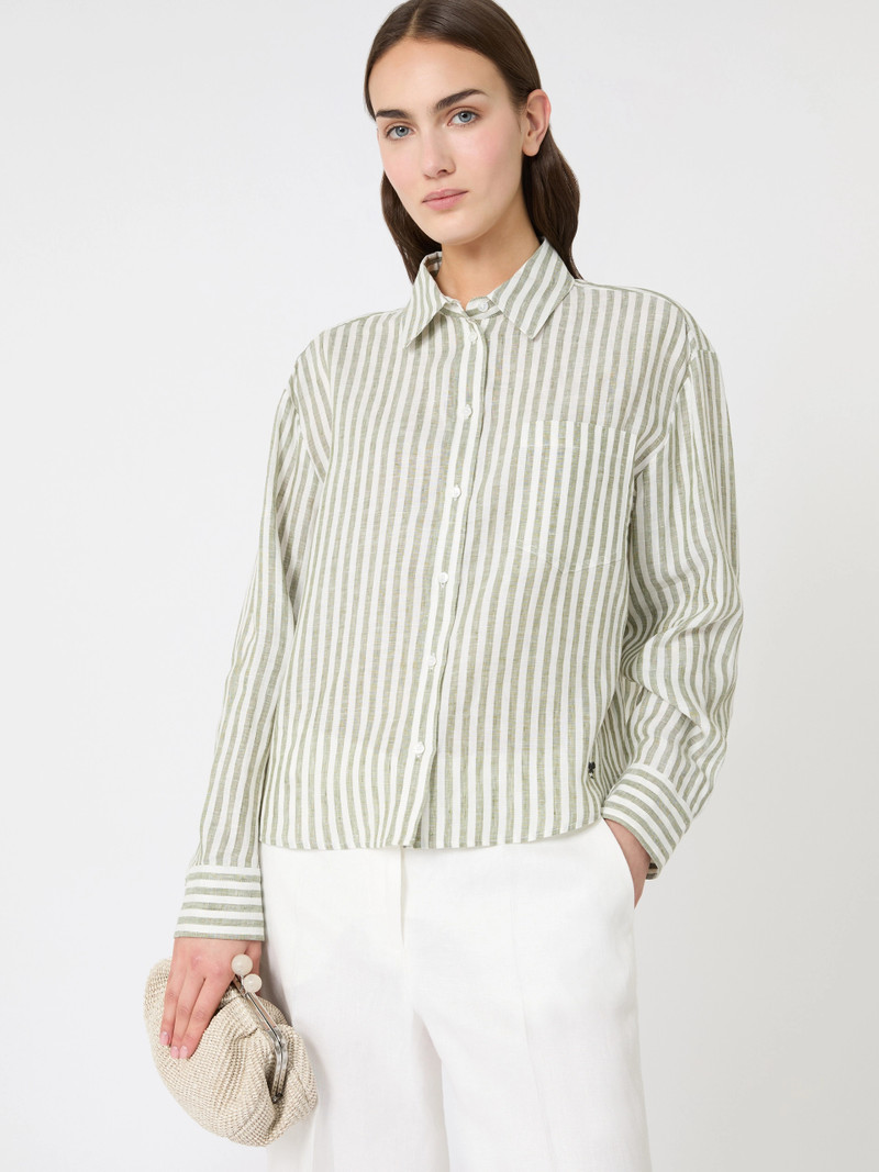 ALBATRO Linen canvas boxy shirt - KAKI 5
