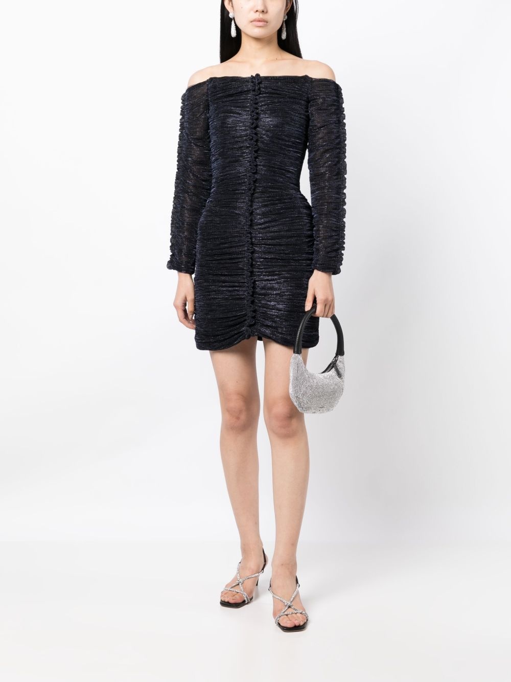 off-shoulder ruched minidress - 2
