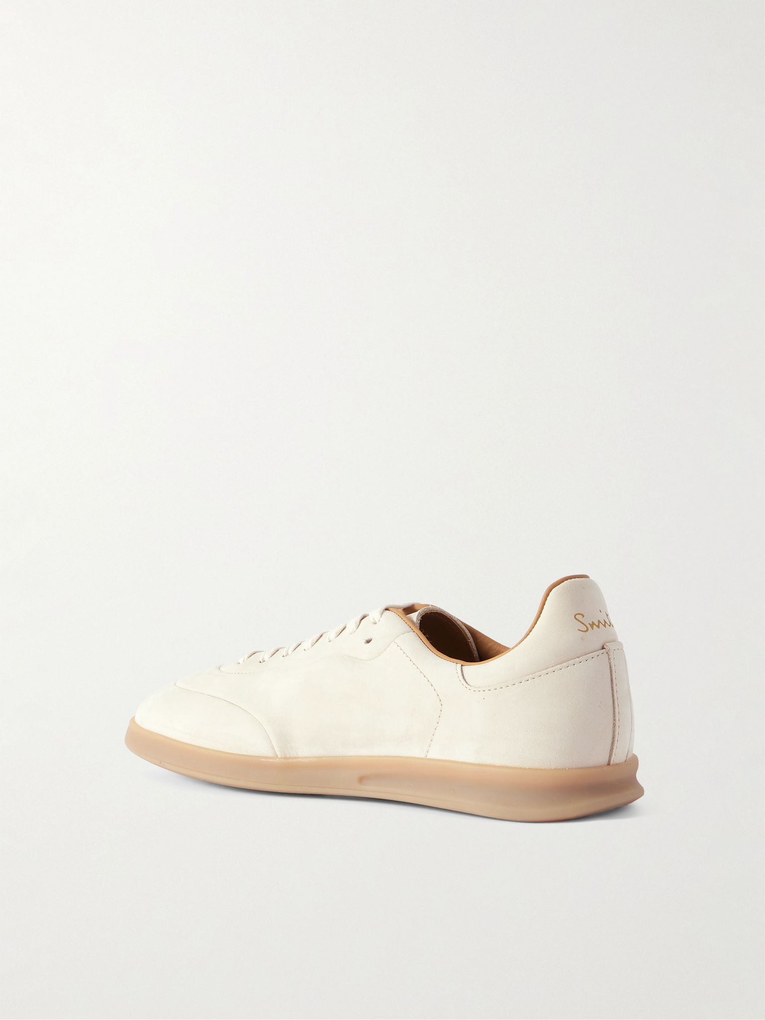 Bailey Logo-Embossed Nubuck Sneakers Cream - 4