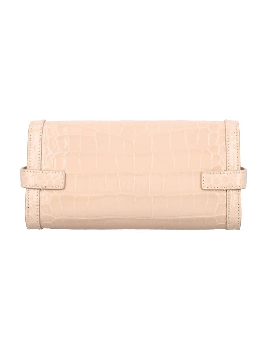 Balmain B-Buzz 23 Croc-Embossed Leather Clutch - 4