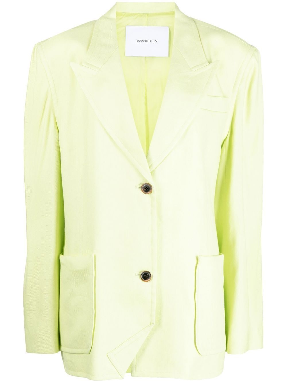 linen single-breasted blazer - 1