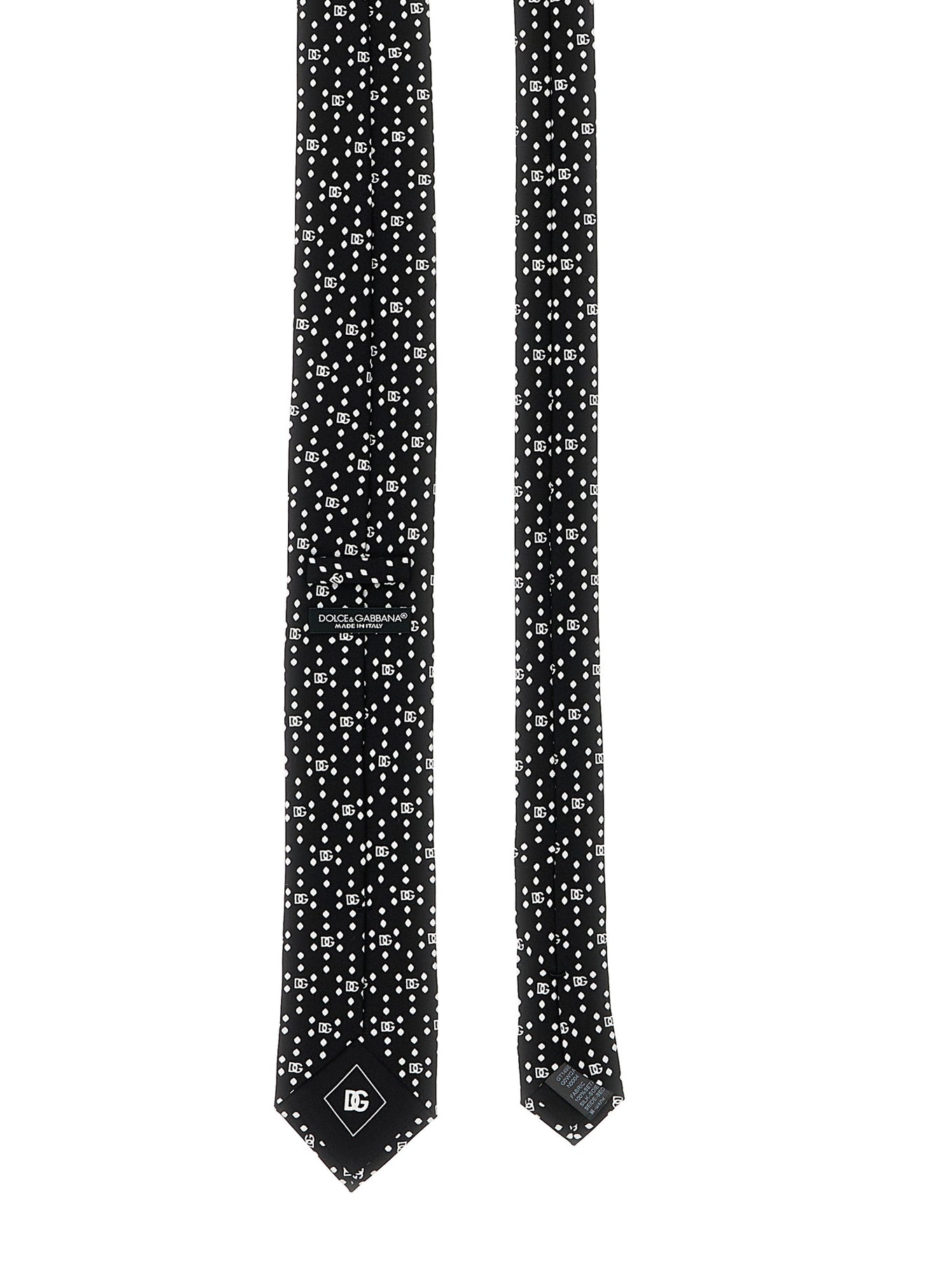 Logo Print Tie Ties, Papillon White/Black - 2