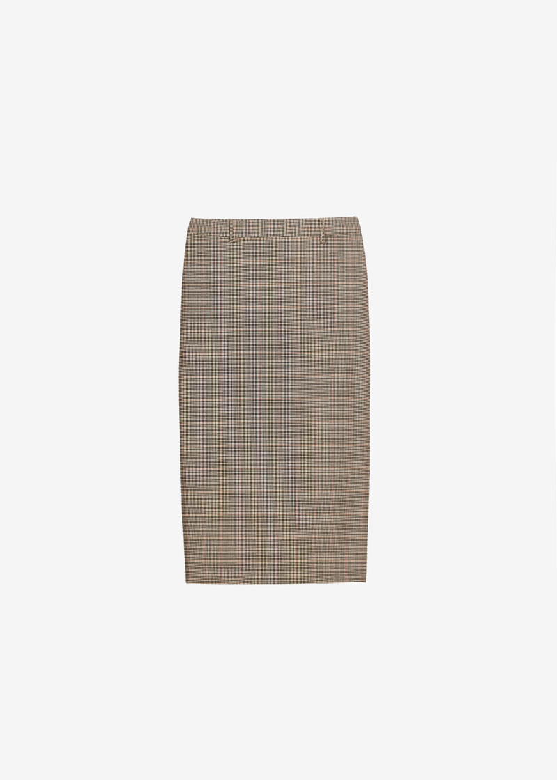 Alrose Houndstooth Midi Skirt - Beige 10