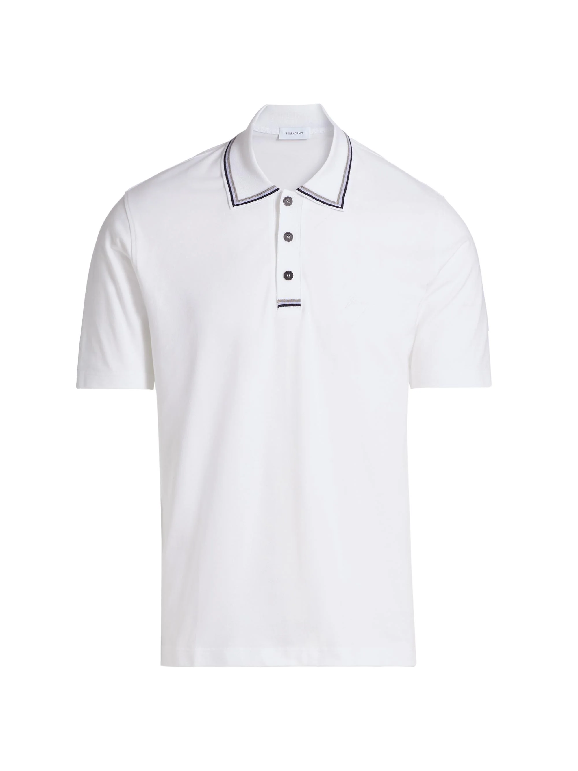 Men's Piqué Jersey Knit Polo Shirt - White - 1