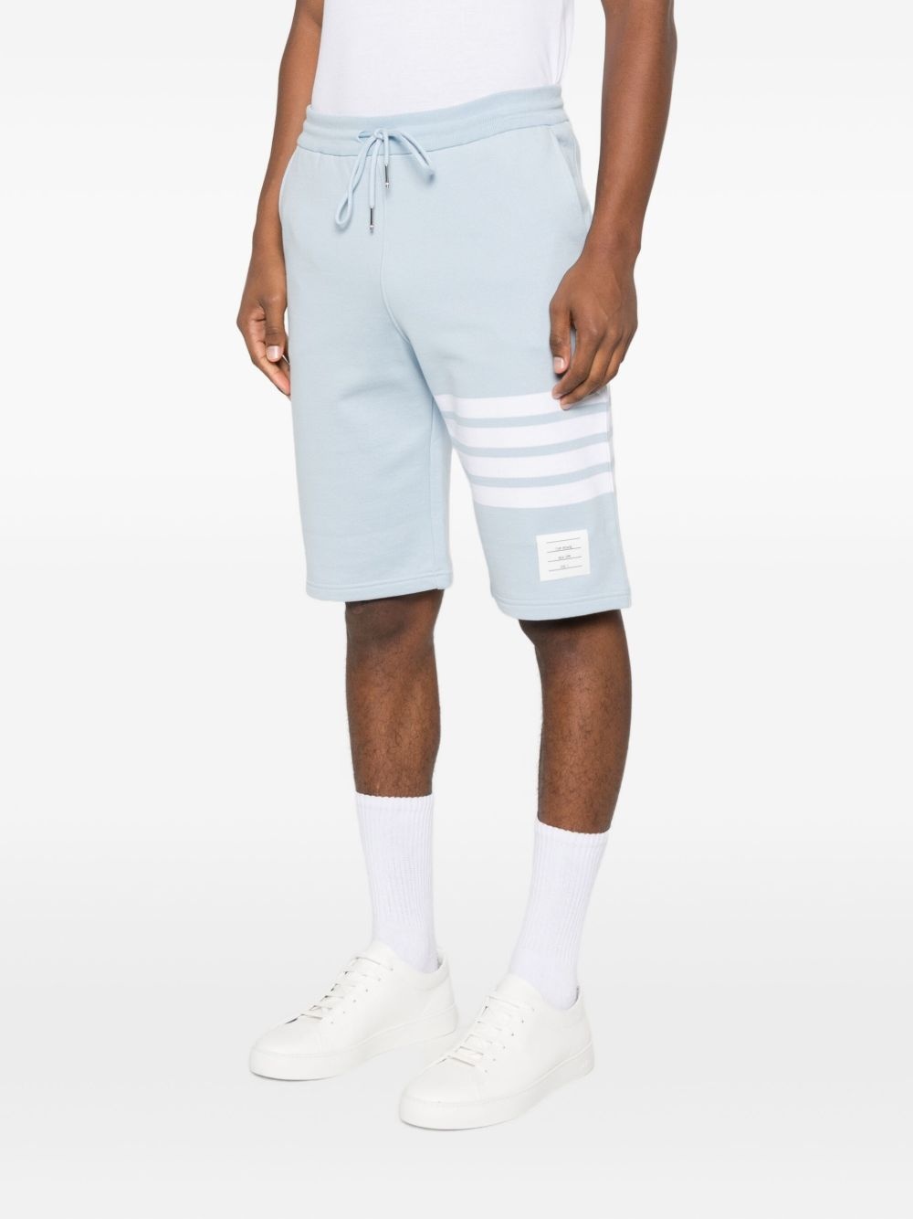stripe-detail cotton track shorts - 3