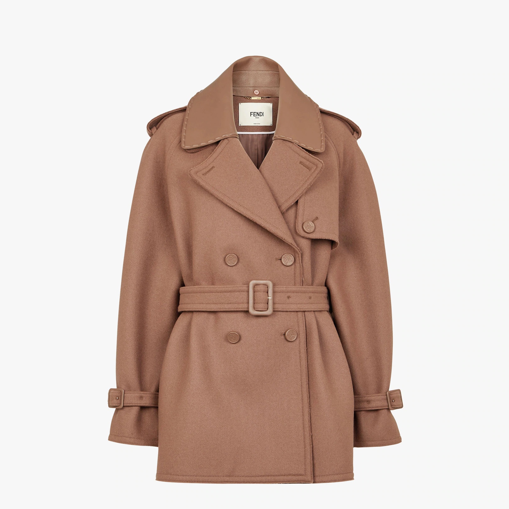 Brown wool trench coat - 1