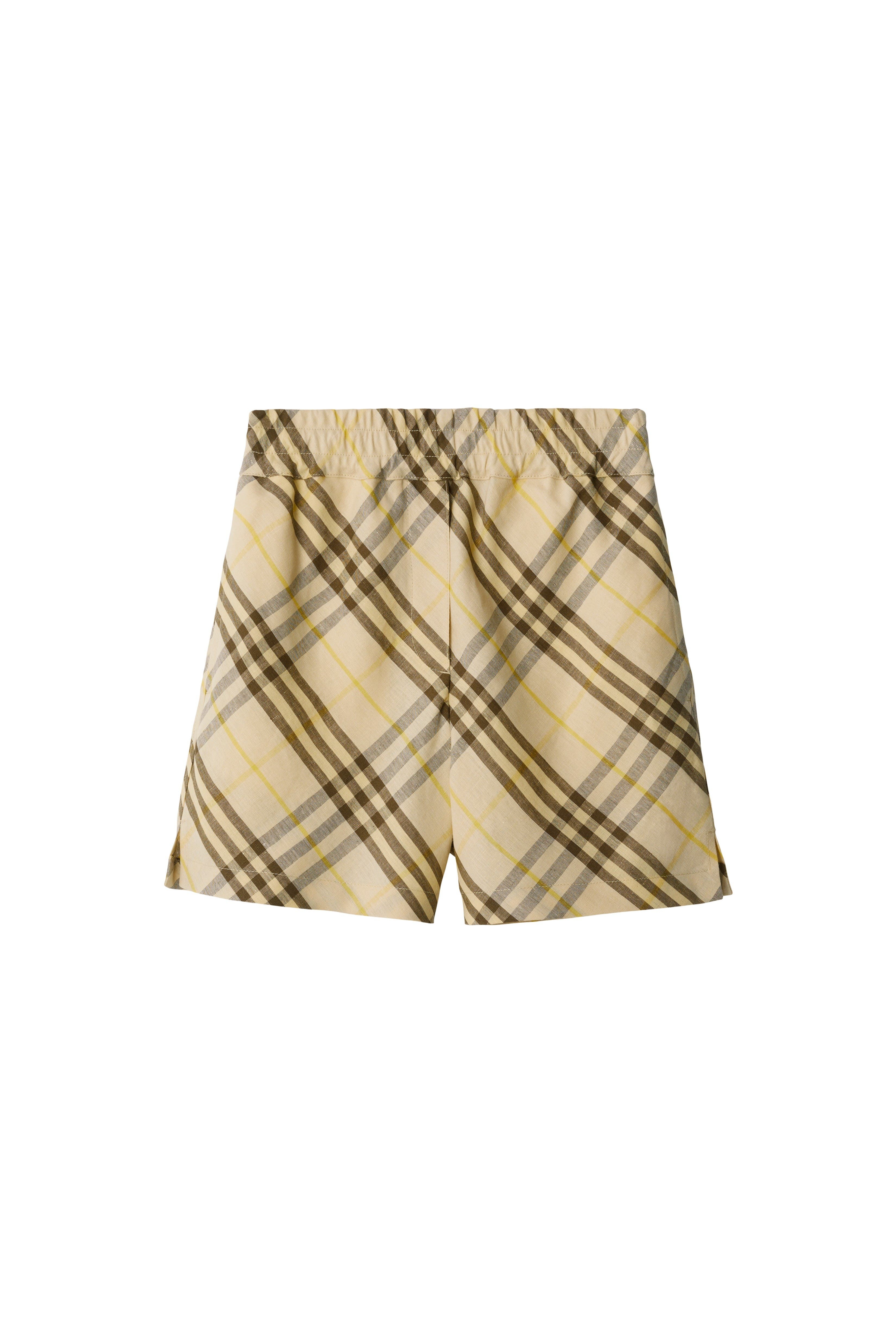 burberry Check Linen Shorts in Wheat at Nordstrom - 2