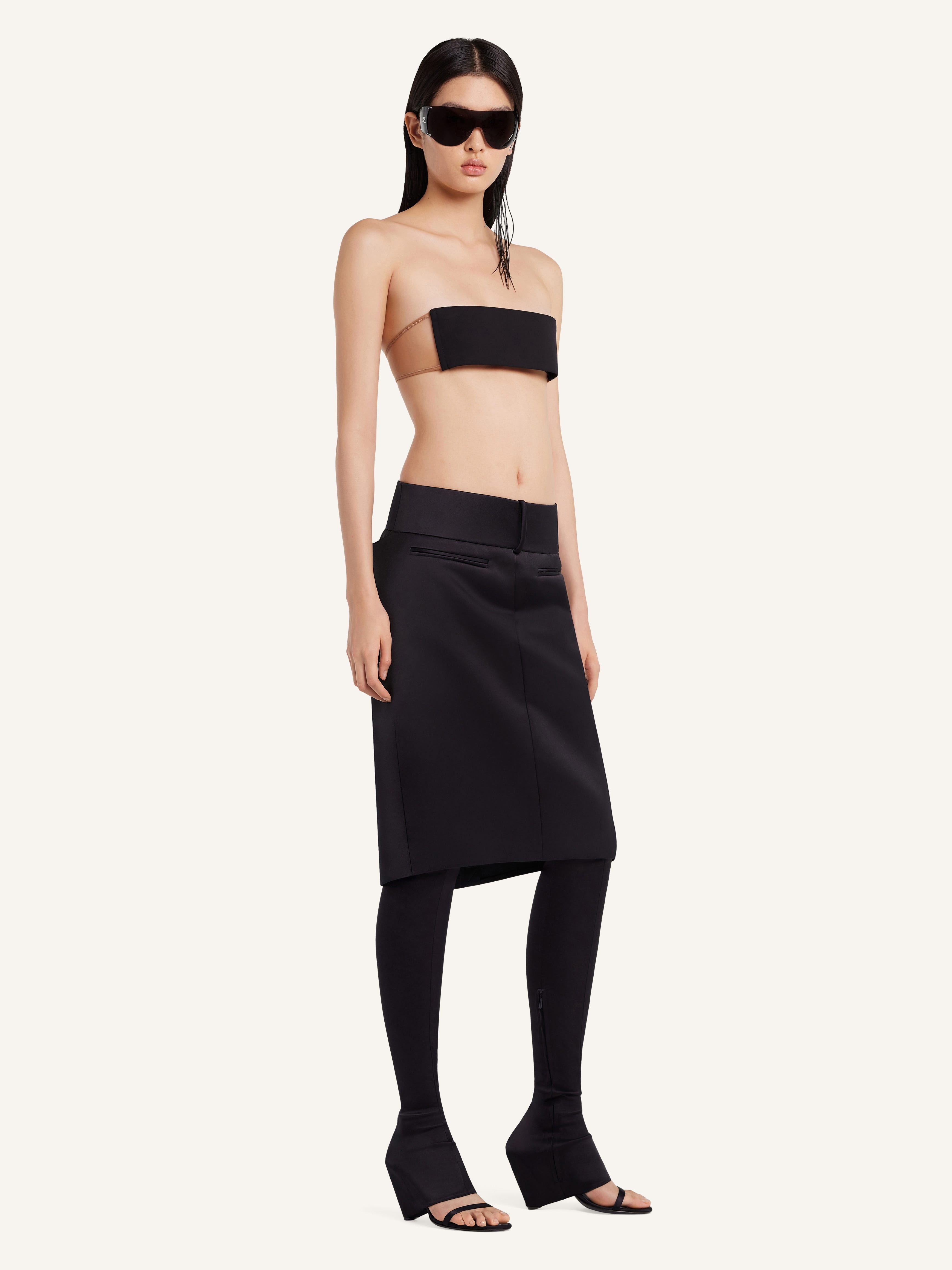 OBLIQUE DRAPED SATIN SKIRT - 3