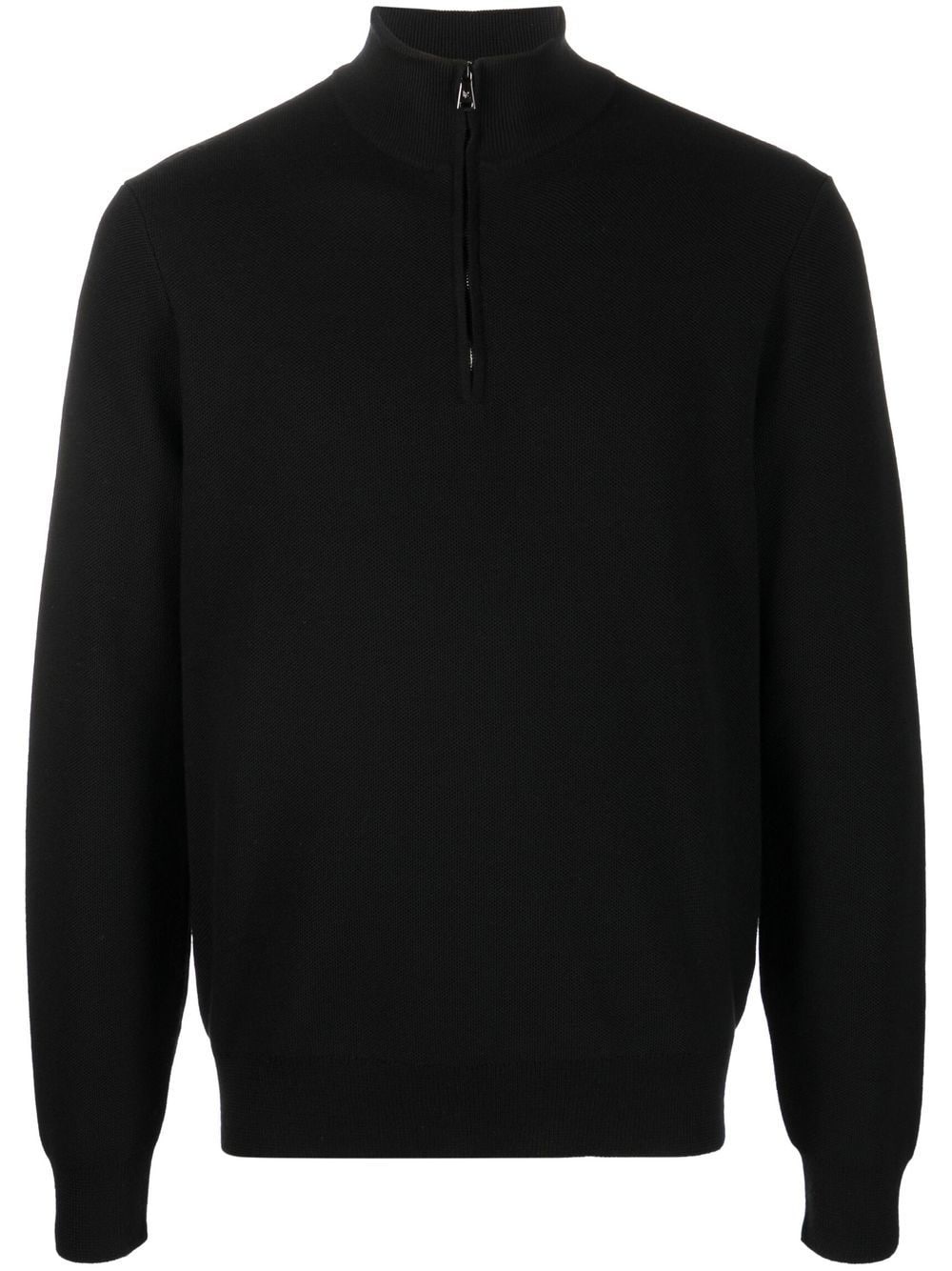 ribbed-knit half-zip jumper - 1