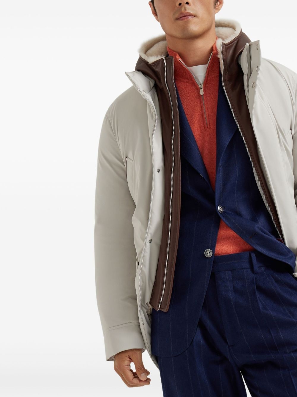 double closure padded jacket - 3