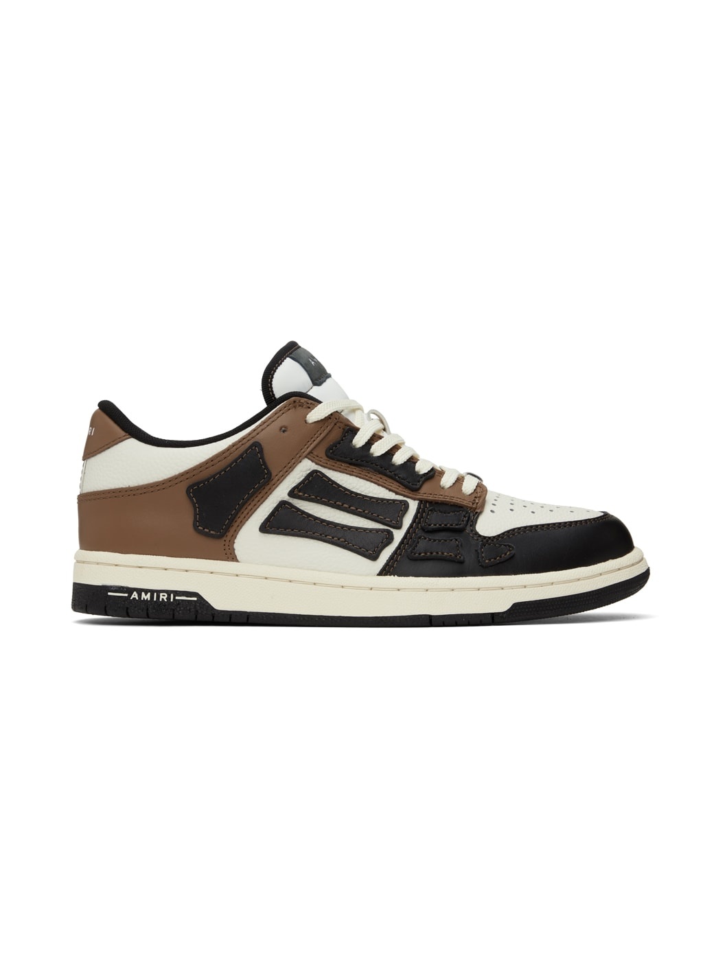 Black & Brown Skel Top Low Sneakers - 1