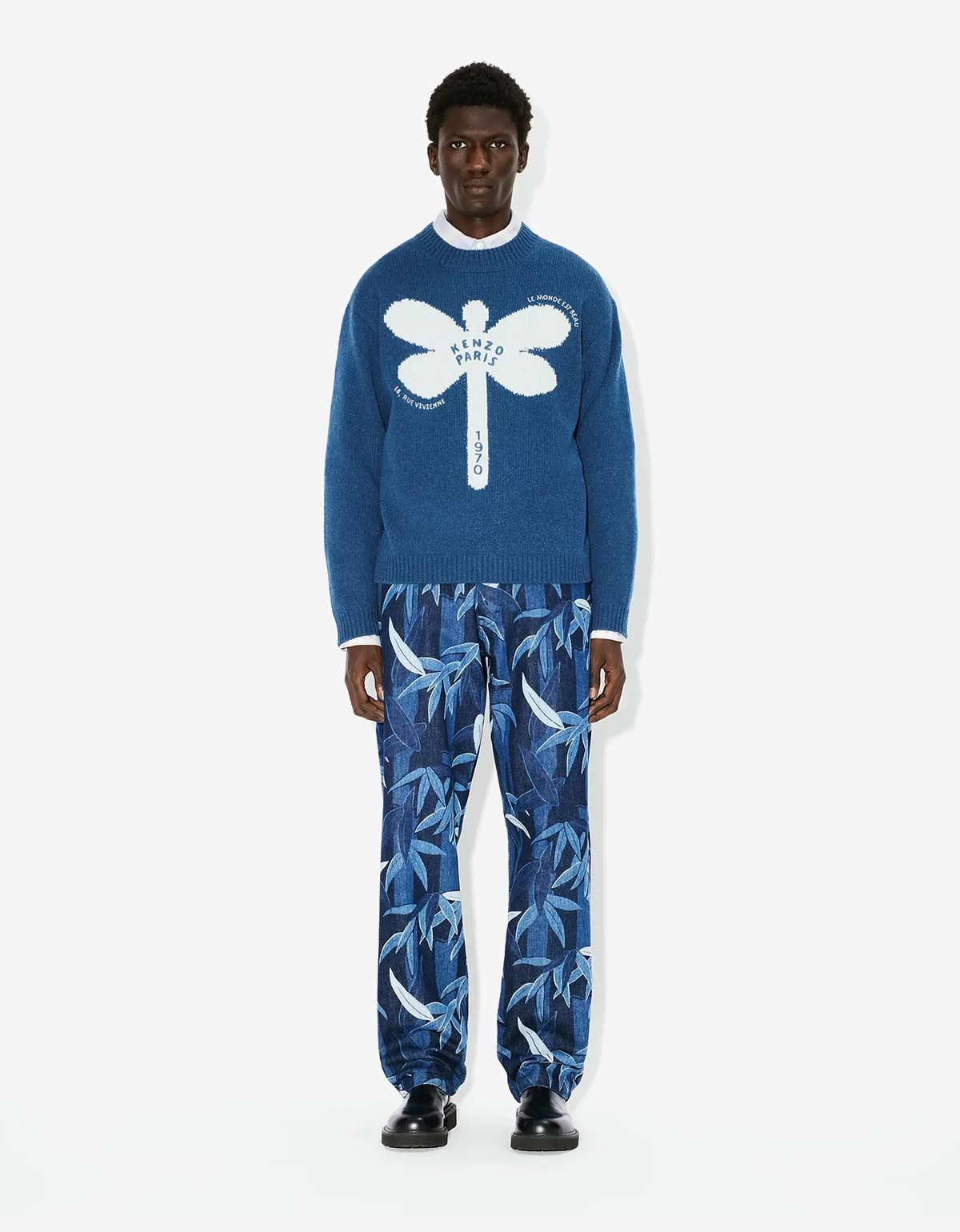 Kenzo Dragonfly Blue Embroidered Wool Jumper - 6