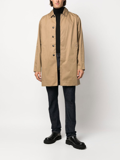 Barbour embroidered-logo single-breasted coat outlook
