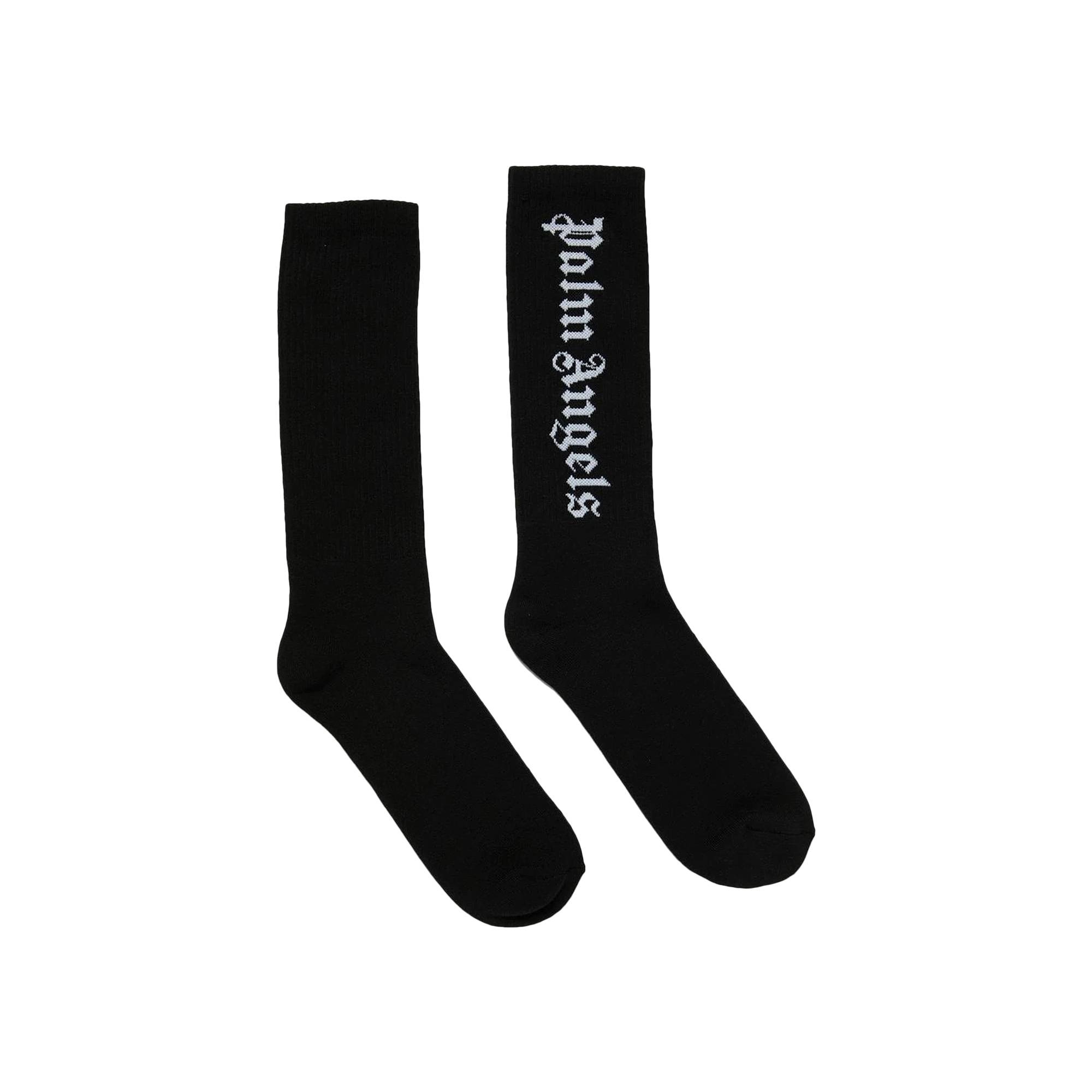 Palm Angels Vertical Logo Socks 'Black/White' - 1