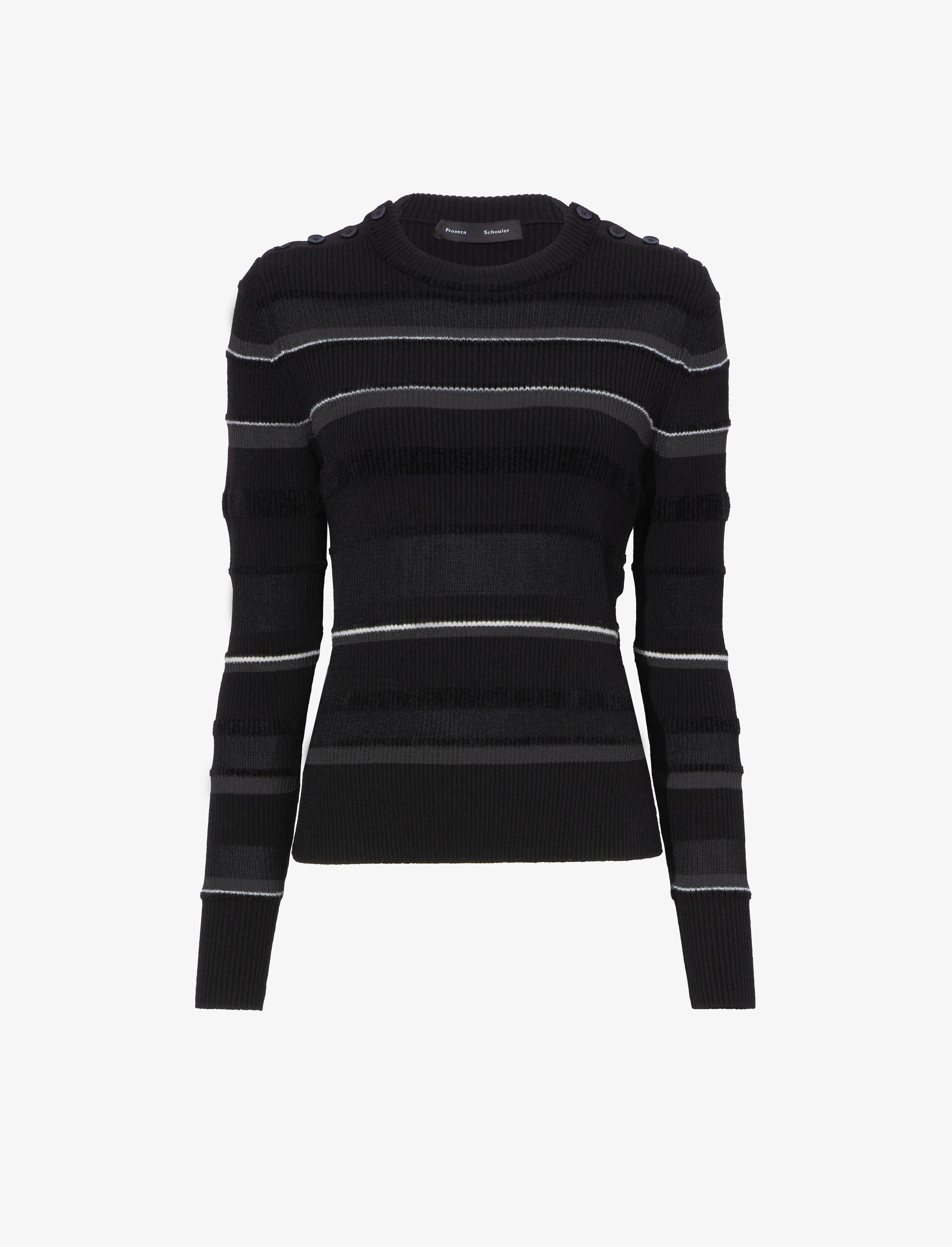 Judy Sweater in Textured Striped Knit - 1