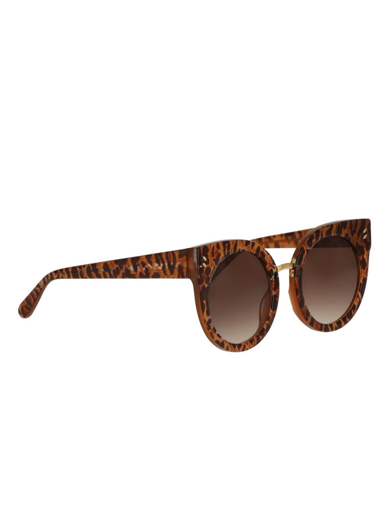 Stella McCartney leopard-print round sunglasses outlook