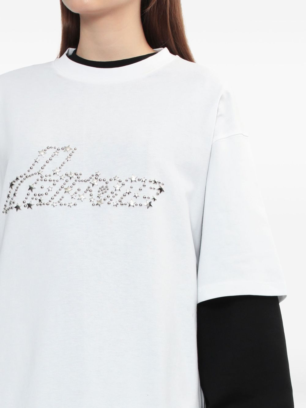 stud-embellished logo T-shirt - 5