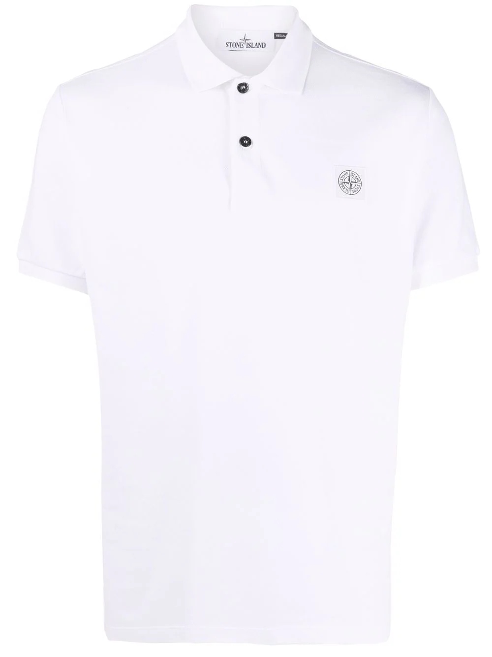 Compass-patch cotton polo shirt - 1