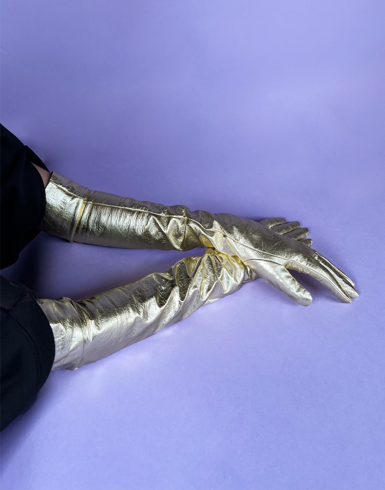 Bea Long Metallic Leather Gloves - 2