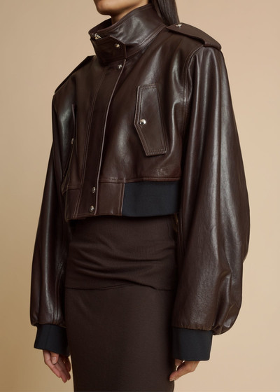 KHAITE The Kember Jacket in Dark Brown Leather outlook