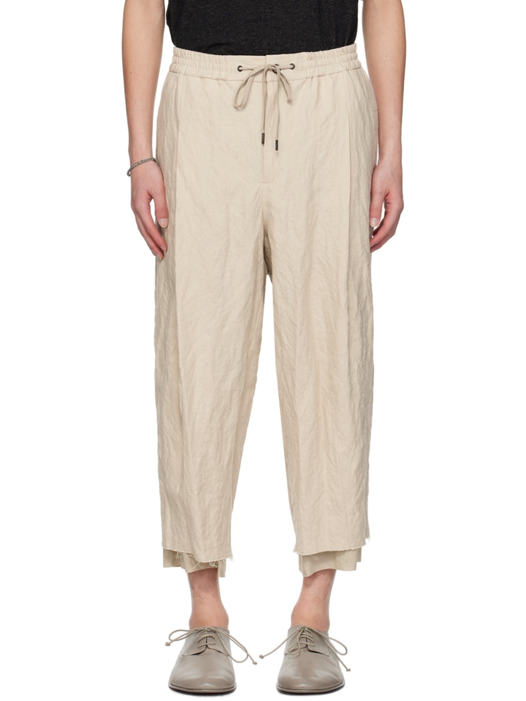 Off-White Cropped Trousers - 1