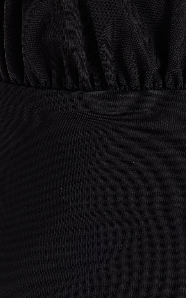 Floral-Appliquéd Woven Midi Dress black - 6