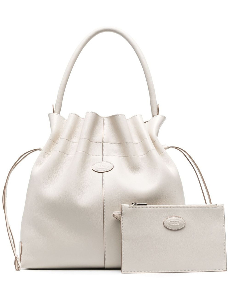 Tod's logo-appliquÃ© leather bucket bag outlook
