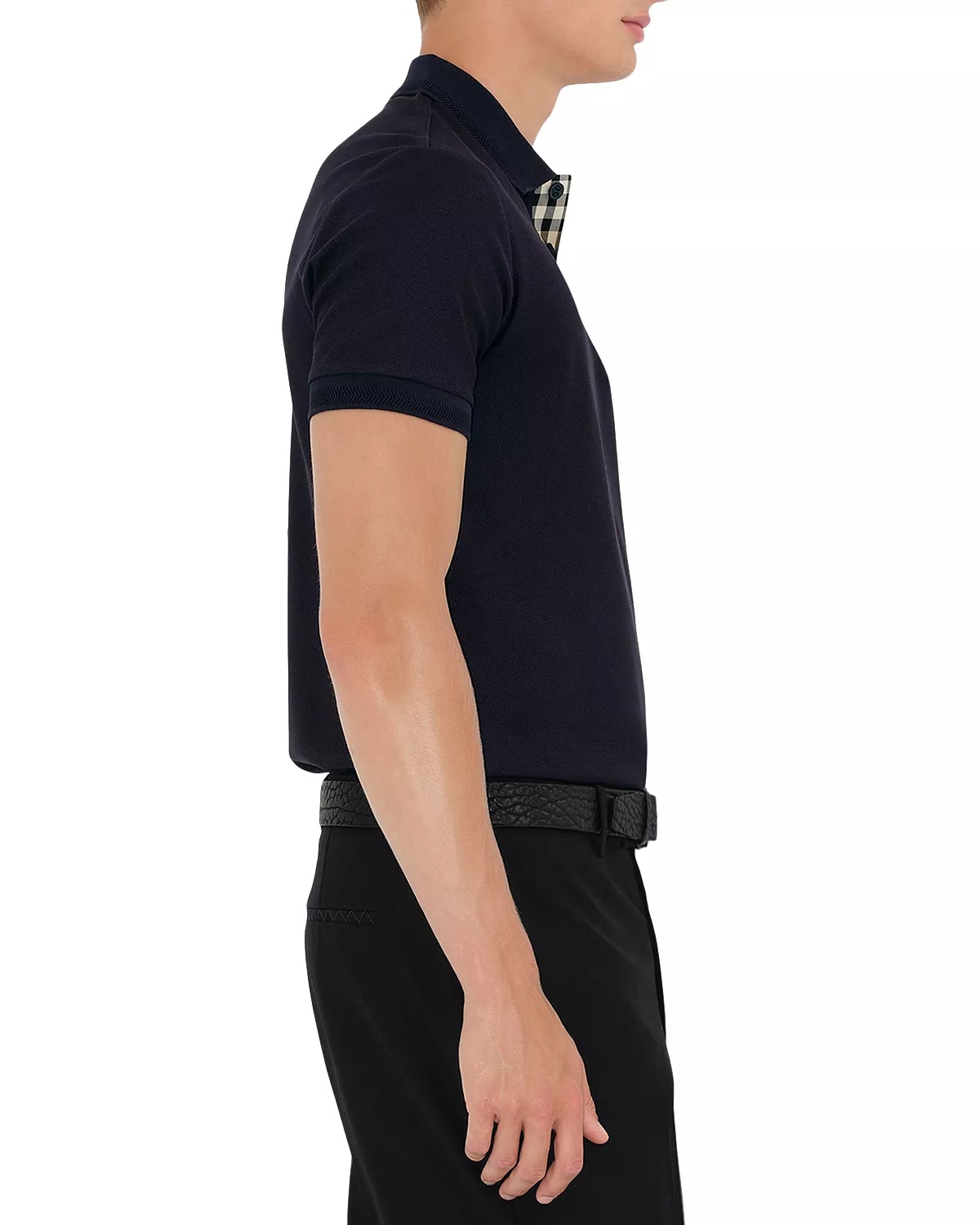Eddie Cotton Piqué Equestrian Knight Embroidered Slim Fit Check Placket Polo Shirt - 2