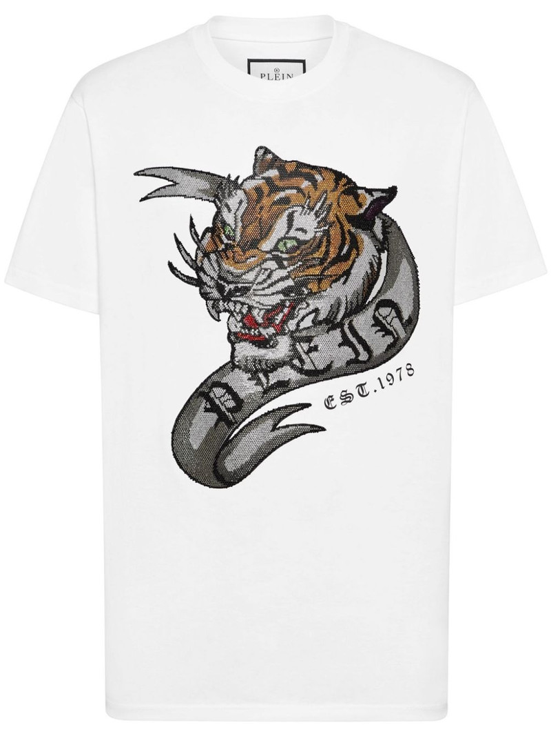 Tattoo-print cotton T-shirt 1